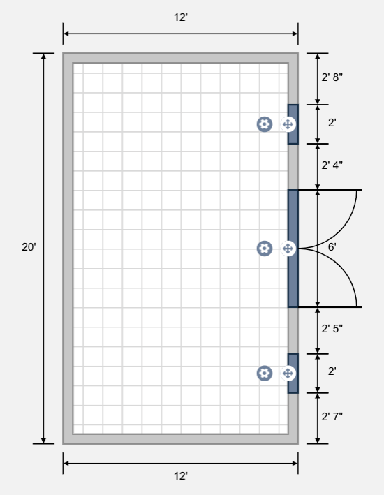 Floor plan graph for a customized shed
